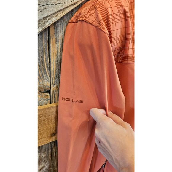 Hollas XFC wind water resistant golf jacket zip pockets orange performance L - Picture 4 of 9